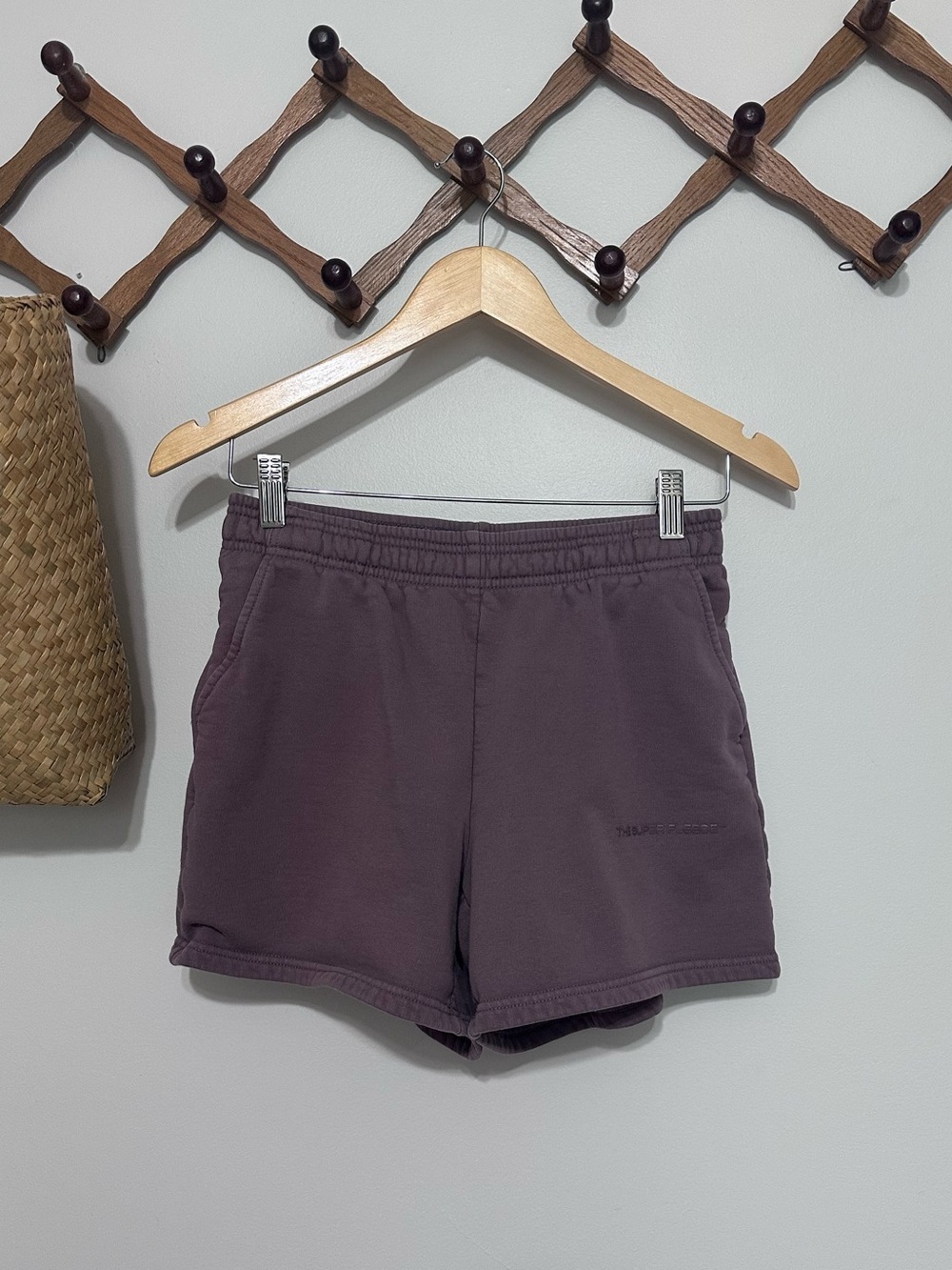 Aritzia TNA Women's The Super Fleece Plum Lounge Shorts
